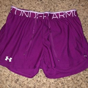 Magenta under armour running shorts